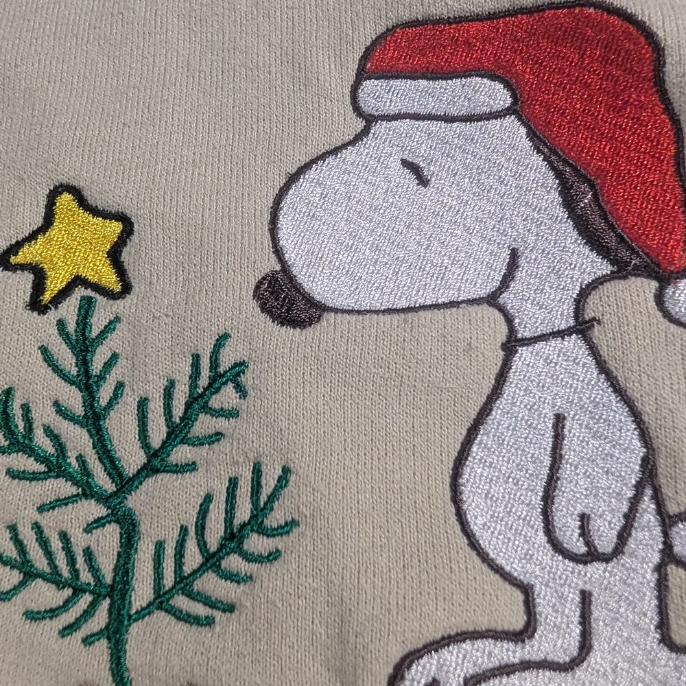 Gildan Cream Snoopy Holiday Crewneck Sweater